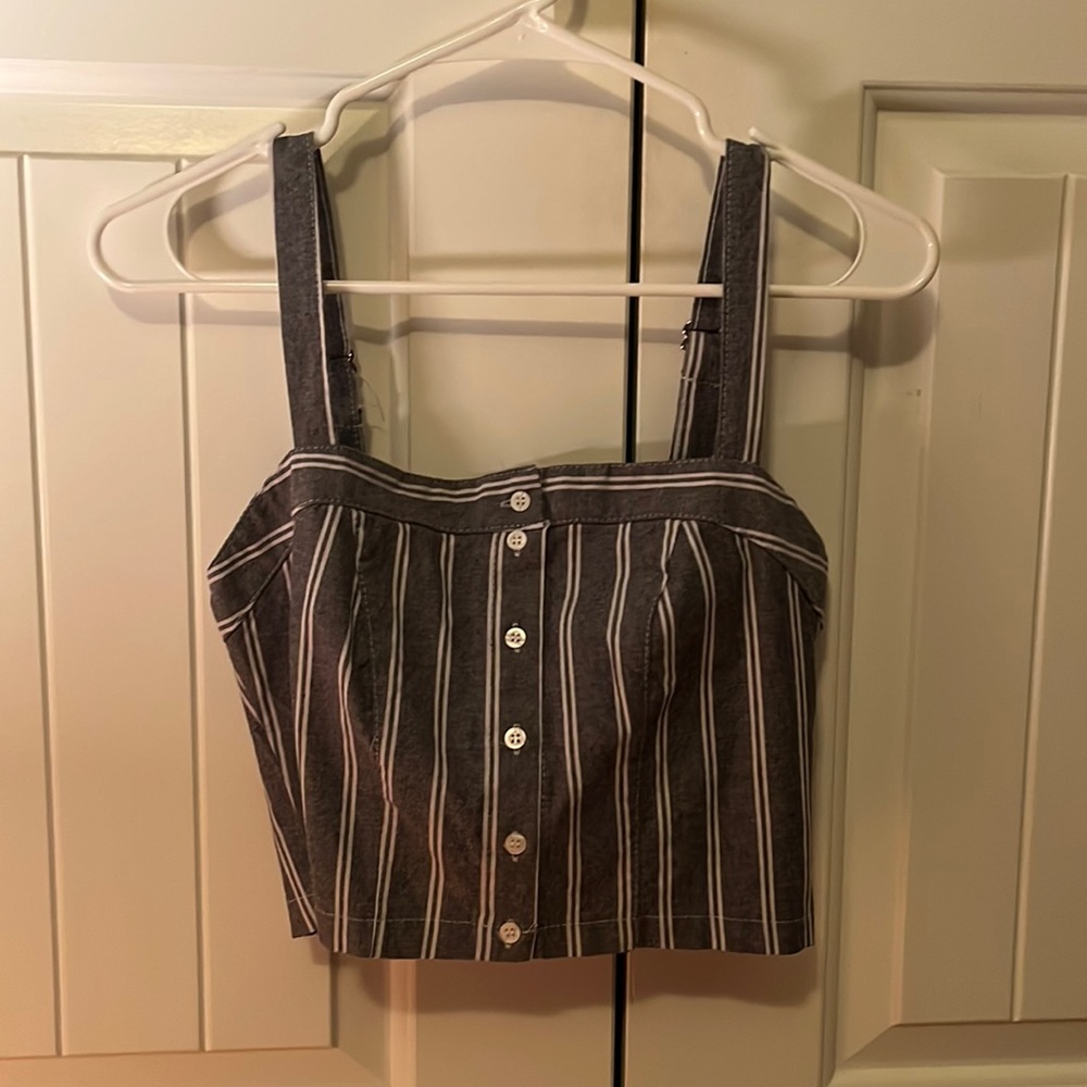 Brandy Melville striped button tank top